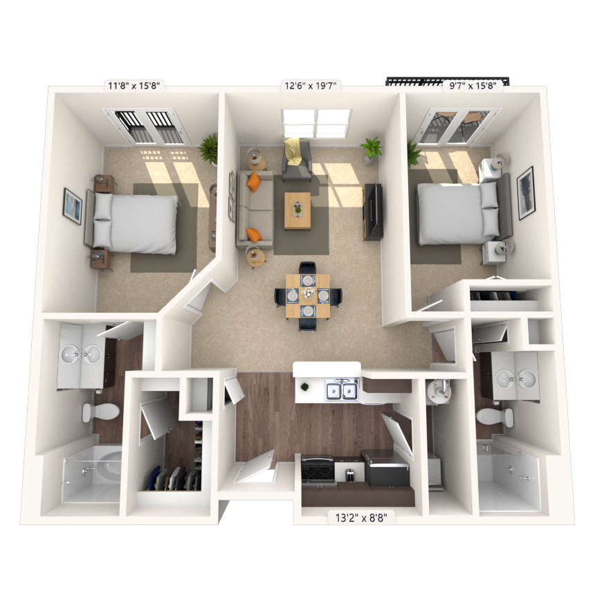 Floorplan image of unit 3117
